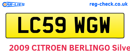 LC59WGW are the vehicle registration plates.