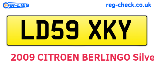 LD59XKY are the vehicle registration plates.