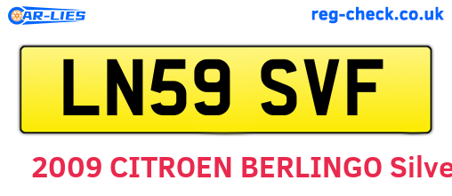LN59SVF are the vehicle registration plates.