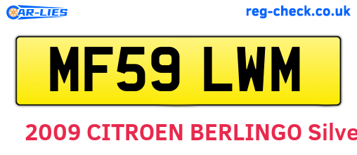 MF59LWM are the vehicle registration plates.