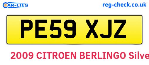 PE59XJZ are the vehicle registration plates.