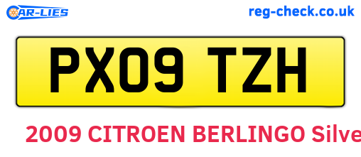PX09TZH are the vehicle registration plates.