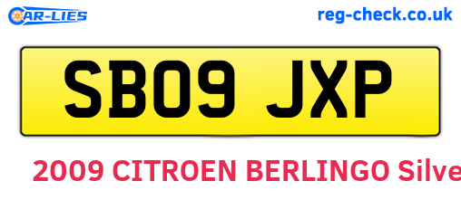 SB09JXP are the vehicle registration plates.