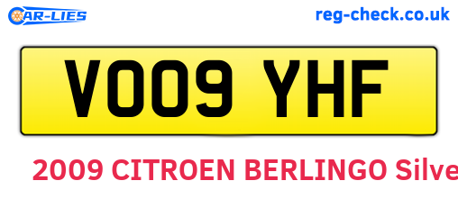 VO09YHF are the vehicle registration plates.