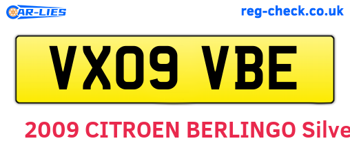 VX09VBE are the vehicle registration plates.