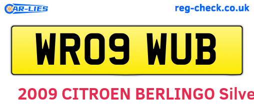 WR09WUB are the vehicle registration plates.