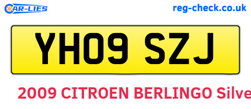YH09SZJ are the vehicle registration plates.