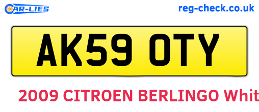 AK59OTY are the vehicle registration plates.