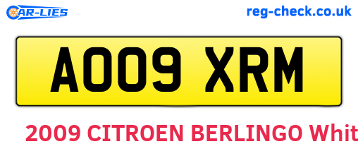AO09XRM are the vehicle registration plates.