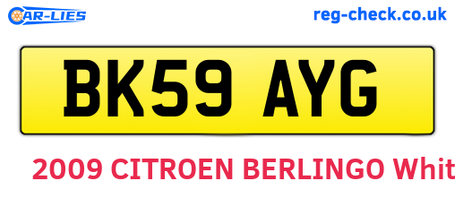 BK59AYG are the vehicle registration plates.
