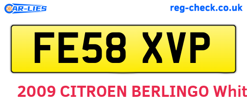 FE58XVP are the vehicle registration plates.