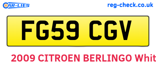 FG59CGV are the vehicle registration plates.