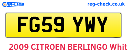 FG59YWY are the vehicle registration plates.