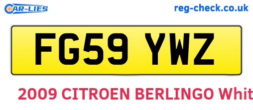 FG59YWZ are the vehicle registration plates.