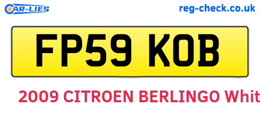 FP59KOB are the vehicle registration plates.