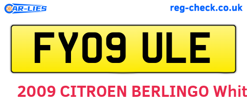 FY09ULE are the vehicle registration plates.