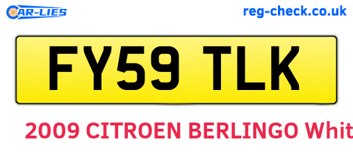 FY59TLK are the vehicle registration plates.