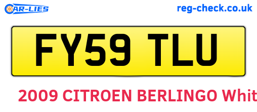 FY59TLU are the vehicle registration plates.