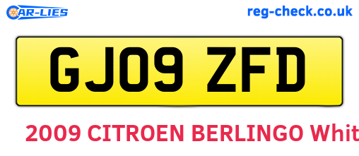 GJ09ZFD are the vehicle registration plates.