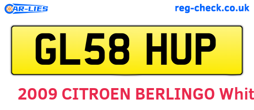 GL58HUP are the vehicle registration plates.