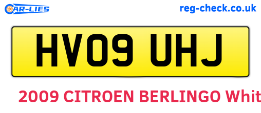 HV09UHJ are the vehicle registration plates.