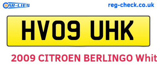 HV09UHK are the vehicle registration plates.