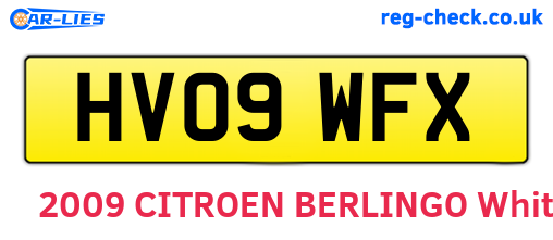 HV09WFX are the vehicle registration plates.