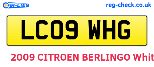 LC09WHG are the vehicle registration plates.