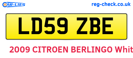 LD59ZBE are the vehicle registration plates.