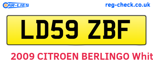 LD59ZBF are the vehicle registration plates.