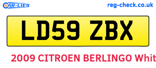 LD59ZBX are the vehicle registration plates.