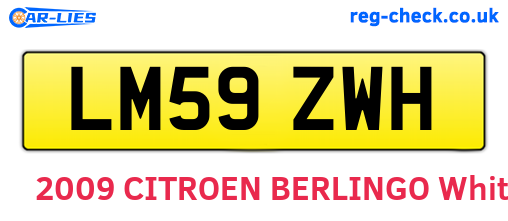 LM59ZWH are the vehicle registration plates.