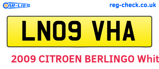 LN09VHA are the vehicle registration plates.