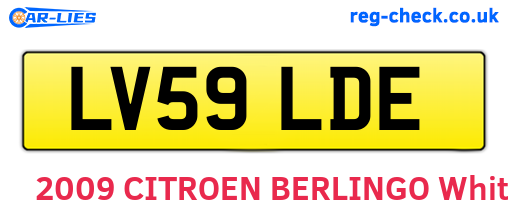 LV59LDE are the vehicle registration plates.