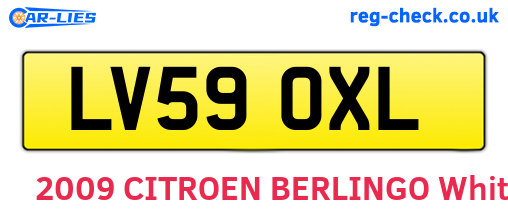LV59OXL are the vehicle registration plates.