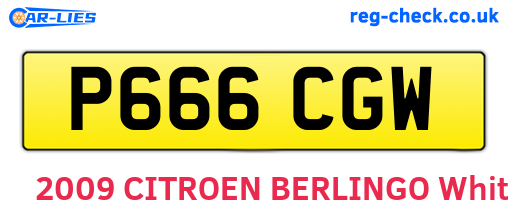 P666CGW are the vehicle registration plates.