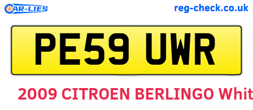 PE59UWR are the vehicle registration plates.