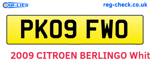 PK09FWO are the vehicle registration plates.