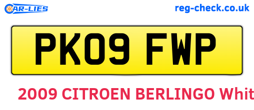 PK09FWP are the vehicle registration plates.
