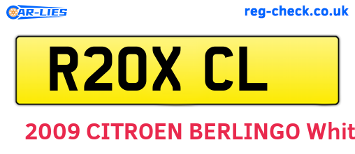 R20XCL are the vehicle registration plates.