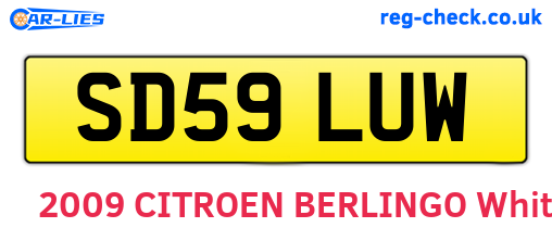 SD59LUW are the vehicle registration plates.