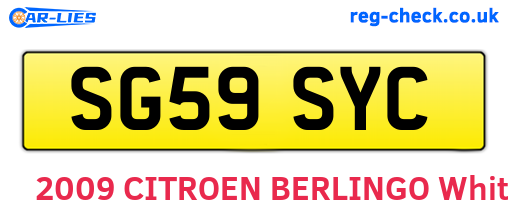 SG59SYC are the vehicle registration plates.