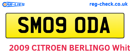 SM09ODA are the vehicle registration plates.