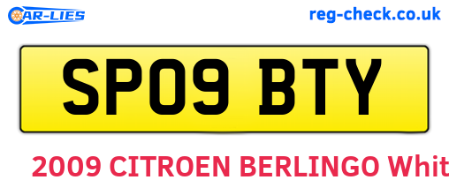 SP09BTY are the vehicle registration plates.