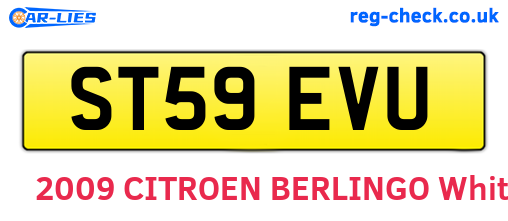 ST59EVU are the vehicle registration plates.
