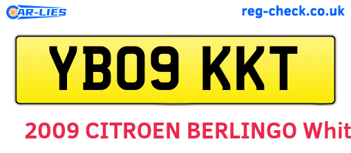 YB09KKT are the vehicle registration plates.