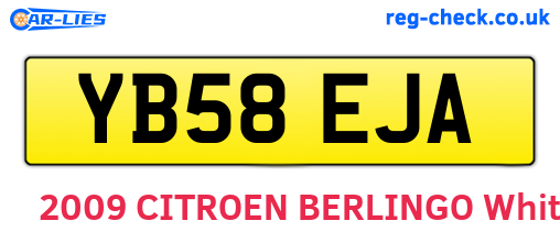 YB58EJA are the vehicle registration plates.