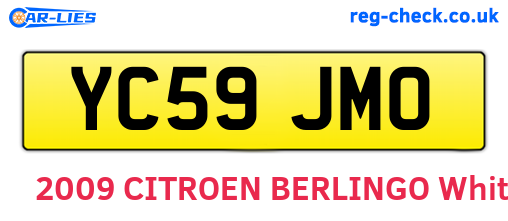 YC59JMO are the vehicle registration plates.