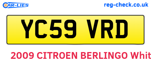 YC59VRD are the vehicle registration plates.