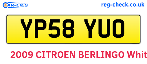 YP58YUO are the vehicle registration plates.
